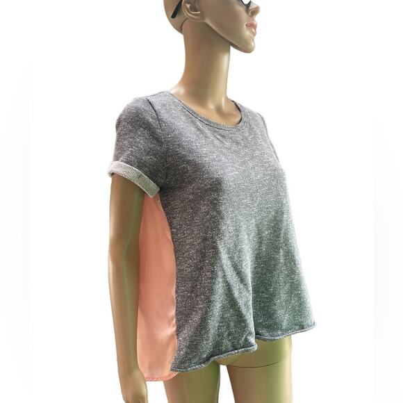 Market and Spruce Blouse Women Medium Casual Knitwear Heather High Low Top Gray - Picture 1 of 9